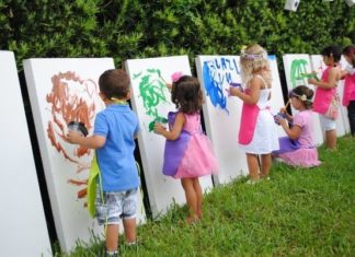 Birthday Decoration : I have big foam core signs I could get from work that are blank white on one sid…