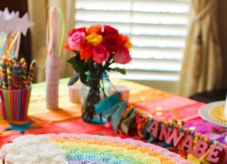 Birthday Decoration : Make rainbow cupcakes into a cake! Follow the rainbow to a land far away for an …