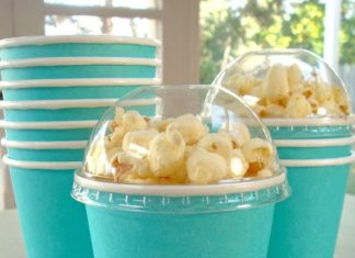 Birthday Decoration : Paper Popcorn Boxes with Dome lids Favor Cups by Celebr8tions, $6.50