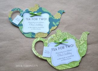 Birthday Decoration : Tea Party Invitations Bridal Shower Birthday Baby by DelilahIris, $2.95