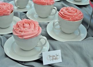 Birthday Decoration : “Tea for Two” – cupcakes in tea cups! Made these for my twin girlies' first …