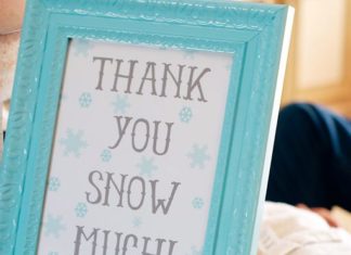 Birthday Decoration : Thank you Snow Much Free Printable Sign for a Frozen Winter Snowflake Birthday P…