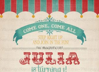 Birthday Decoration : Vintage Circus Birthday Invitation Circus by freshlysqueezedcards freshlysqueeze…