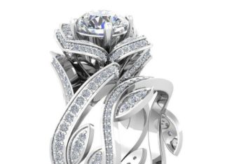Birthday Gifts Ideas : 2.51CT Russian Lab Diamond Engagement Promise Wedding Floral Ring Bridal Set