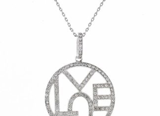Birthday Gifts Ideas : 3CT Russian Lab Diamond LOVE Necklace
