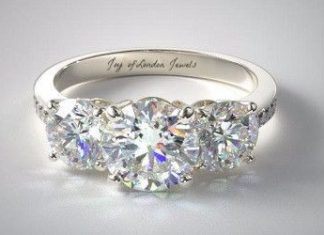 Birthday Gifts Ideas : 4.9CT Perfect Three Stone Journey Russian Lab Diamond Promise Engagement Anniver…