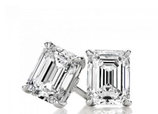 Birthday Gifts Ideas : 4TCW Emerald Cut Russian Lab Diamond Earrings Birthday Graduation Wedding Annive…
