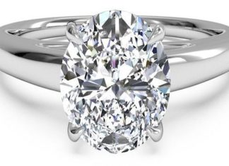 Birthday Gifts Ideas : 5CT Perfect Oval Cut Russian Lab Diamond Engagement Ring