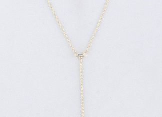 Birthday Gifts Ideas : A Beautiful Minimalist Gold Baguette Y Lariat Necklace