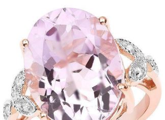 Birthday Gifts Ideas : A Natural 10.50CT Oval Cut Rose de France Pink Amethyst And White Topaz 18K Rose…