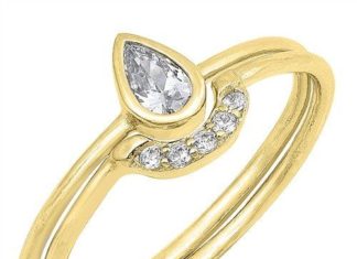 Birthday Gifts Ideas : A Perfect 14K Gold 1CT Pear Cut Russian Lab Diamond Teardrop Bridal Set Wedding …