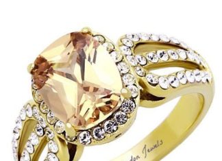 Birthday Gifts Ideas : A Perfect 14K Gold 3CT Oval Cut Champagne Russian Lab Diamond Halo Ring