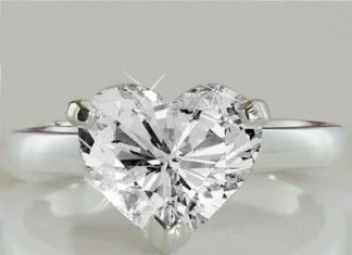 Birthday Gifts Ideas : A Perfect 14K White Gold 4.8CT Heart Cut Solitaire Russian Lab Diamond Ring