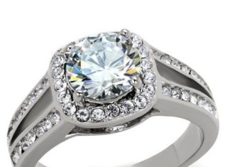 Birthday Gifts Ideas : A Perfect 2.6CT Round Diamond Cut Halo Russian Lab Diamond Split Shank Engagemen…