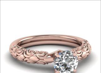 Birthday Gifts Ideas : A Perfect 2.83CT Round Diamond Cut Russian Lab Diamond 14K Rose Gold Floral Ring