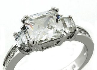 Birthday Gifts Ideas : A Perfect 2.9CT Princess Cut Russian Lab Diamond Engagement Ring