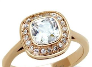 Birthday Gifts Ideas : A Perfect 2CT Asscher Cut Halo Russian Lab Diamond 14K Rose Gold Ring