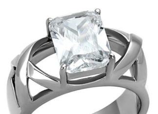 Birthday Gifts Ideas : A Perfect 3.3CT Emerald Cut Russian Lab Diamond Engagement Ring