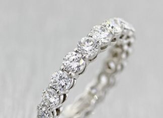 Birthday Gifts Ideas : A Perfect 6TCW Solitaire Cut Russian Lab Diamond Wedding Bands Eternity Infinity…