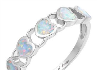 Birthday Gifts Ideas : A Perfect Australian White Opal Stackable Wedding Band Promise Ring