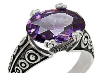 Birthday Gifts Ideas : A Perfect Celtic Style 6CT Purple Amethyst Engagement Ring
