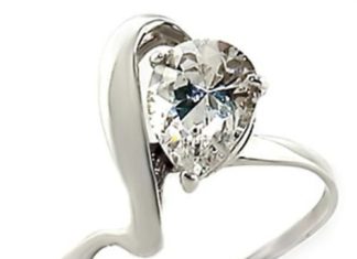 Birthday Gifts Ideas : A Perfect Contemporary 3CT Pear Cut Russian Lab Diamond Solitaire Ring