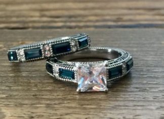Birthday Gifts Ideas : A Perfect Vintage 2CT Princess Cut Russian Lab Diamond Blue London Topaz Bridal …