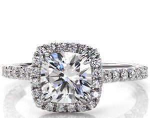 Birthday Gifts Ideas : A perfect 4CT Cushion Cut Halo Russian Lab Diamond Engagement Ring