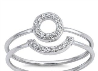 Birthday Gifts Ideas : A perfect Open Circle Russian Lab Diamond Bridal Set Wedding Band Ring