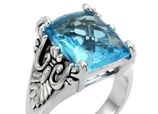 Birthday Gifts Ideas : Celtic 6CT Emerald Cut Aquamarine Engagement Ring