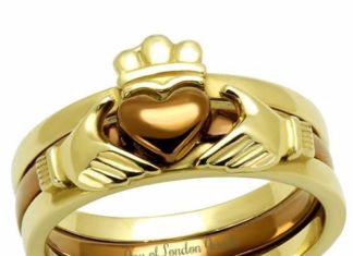 Birthday Gifts Ideas : Classic Celtic Claddagh Gold Bridal Set