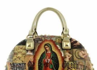Birthday Gifts Ideas : Designer Virgin Mary Studded Top Handle Handbag
