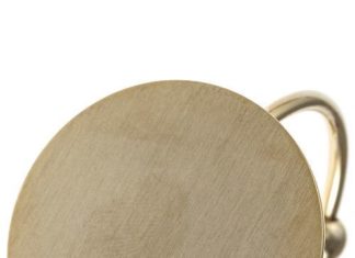 Birthday Gifts Ideas : Gold Large Etched Disk Cuff Bracelet