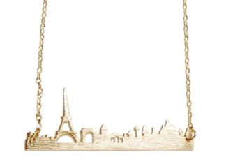 Birthday Gifts Ideas : Handmade Romantic Gold Silver Paris France Skyline Necklace