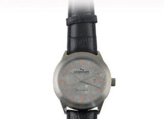 Birthday Gifts Ideas : Mens Black Leather Muonionalusta Meteorite Watch
