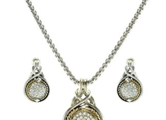 Birthday Gifts Ideas : Metropolitan Pave Diamond Pendant Sterling Silver & 14K Gold Necklace