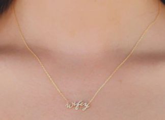 Birthday Gifts Ideas : Minimalist 18K Gold or Silver Wife Necklace