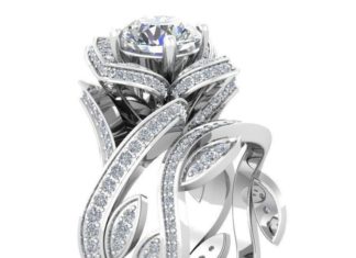 Birthday Gifts Ideas : Museum 2.3CT Russian Lab Diamond Floral Wedding Bridal Set