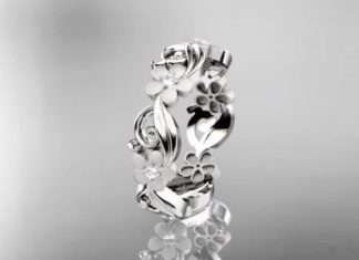 Birthday Gifts Ideas : NEW! Museum Perfect Floral Wedding Bands Valentines Day Ring