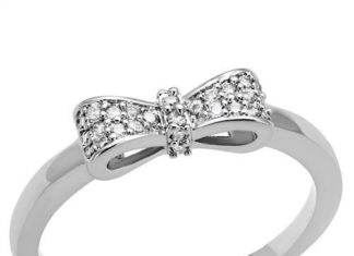 Birthday Gifts Ideas : Perfect 2TCW Round Cut Russian Lab Diamond Bow Ring with Accents