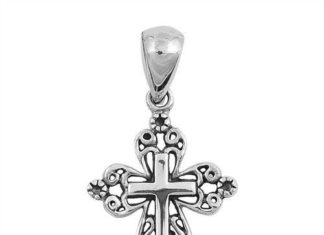 Birthday Gifts Ideas : Perfect 925 Sterling Silver Cross with Scrolls Pendant
