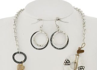 Birthday Gifts Ideas : SALE! $19.99 WAS $48.00 Patina Copper Silver Natural Stone Necklace and Earri…