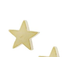 Birthday Gifts Ideas : Brushed Gold Star Stud Earrings