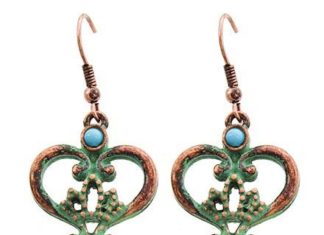 Birthday Gifts Ideas : JUST ARRIVED! Patina Copper Dangle Key Earrings