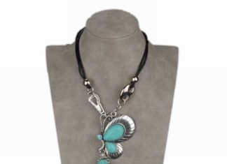 Birthday Gifts Ideas : Silver Turquoise Blue Butterfly Feather Dragonfly Sun Necklace