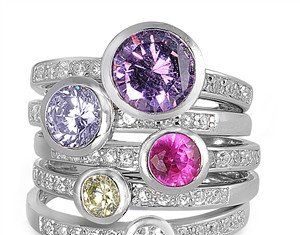 Birthday Gifts Ideas : Stacked Colorful Engagement Wedding Bands