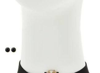 Birthday Gifts Ideas : Trendy Black Gold Choker Necklace & Earring Set