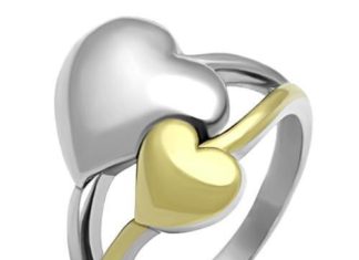Birthday Gifts Ideas : Two Tone Heart Love Promise Ring
