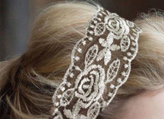 Birthday Gifts Ideas : Vintage Ivory Gold Lace Wedding Bridal Hairband