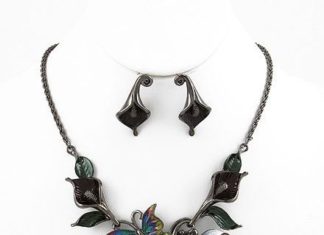 Birthday Gifts Ideas : Vintage Victorian Style Hematite & Flower Butterfly Y Necklace Wedding Prom Neck…